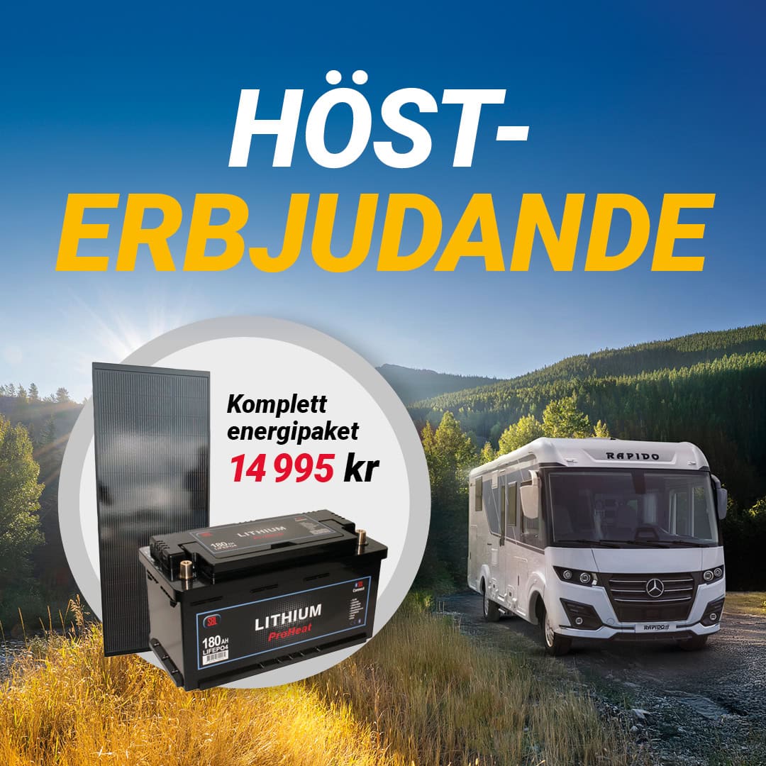 Kampanjerbjudande komplett energipaket med lithium och solpanel
